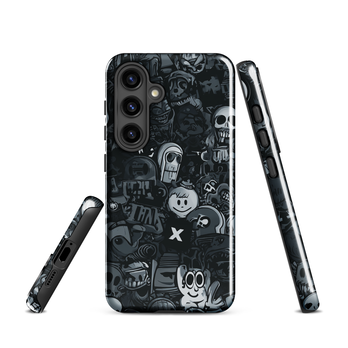 Midnight stickers phone case | Dark graphic collage NZ