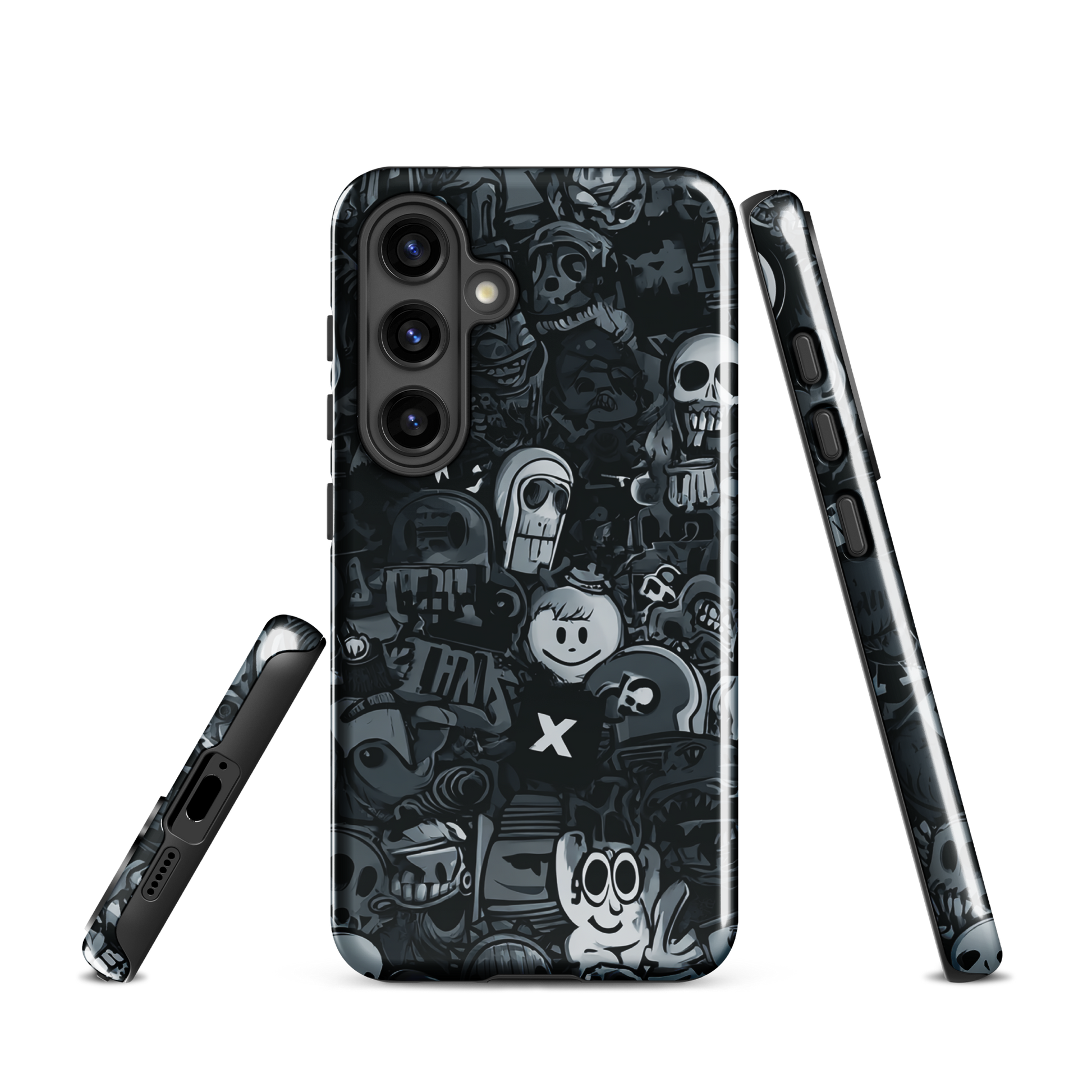 Midnight stickers phone case | Dark graphic collage NZ