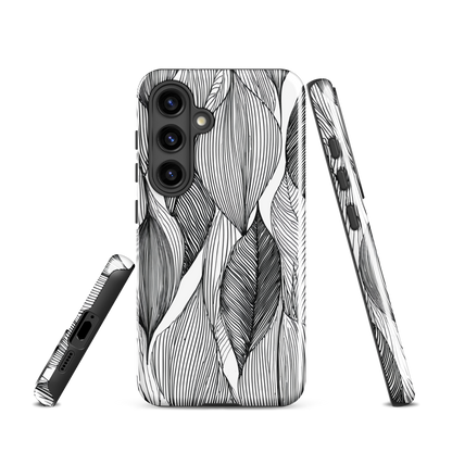 'Botanical Lines' Samsung Galaxy S24 tough phone case - protective glossy case NZ Australia