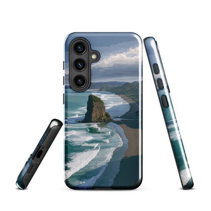 'Piha Beach' Samsung Galaxy S24 tough phone case - protective glossy case NZ Australia