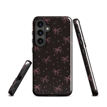 'Midnight Bow' Samsung Galaxy S24 tough phone case - protective glossy case NZ Australia