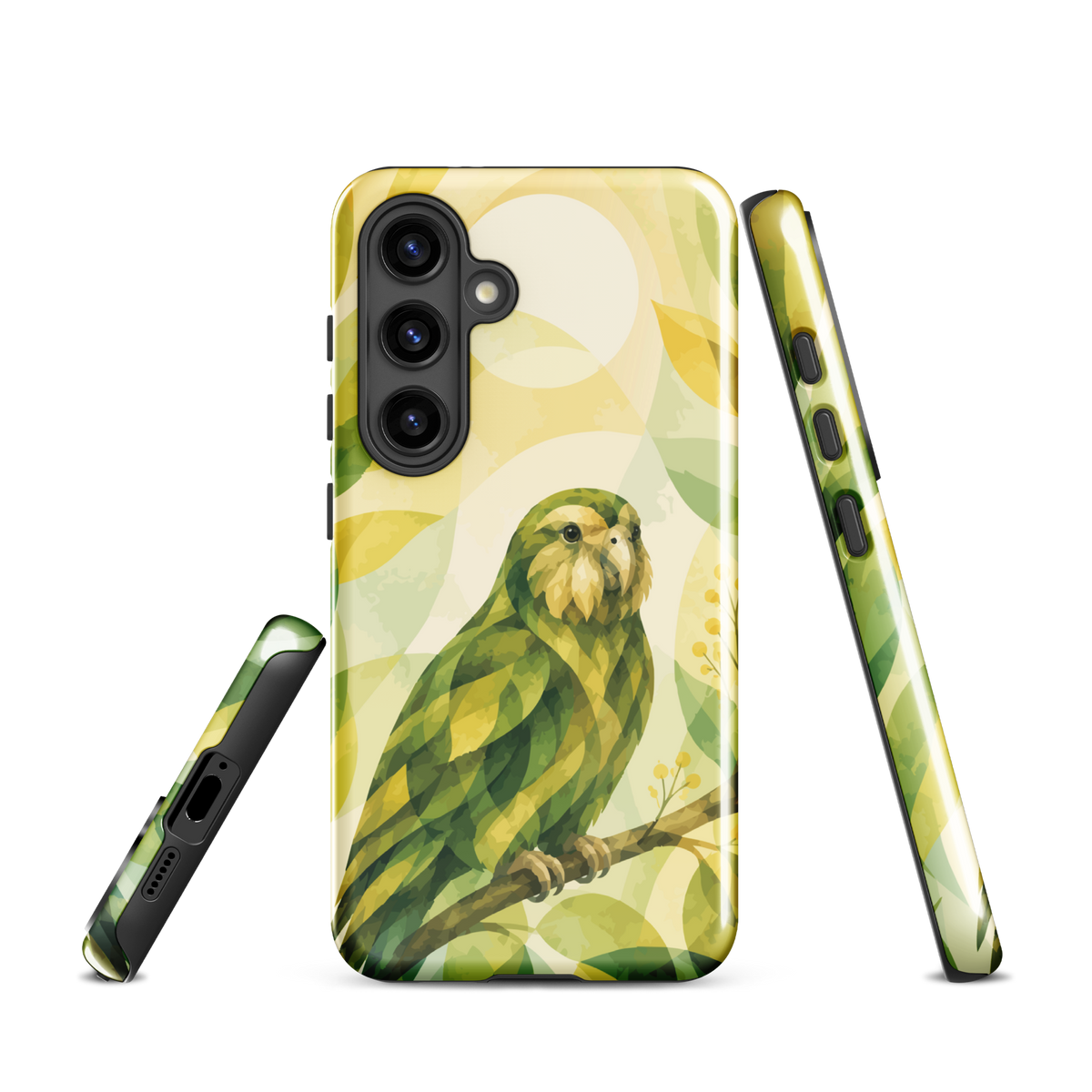 'Kakapo' Samsung Galaxy S24 tough phone case - protective glossy case NZ Australia