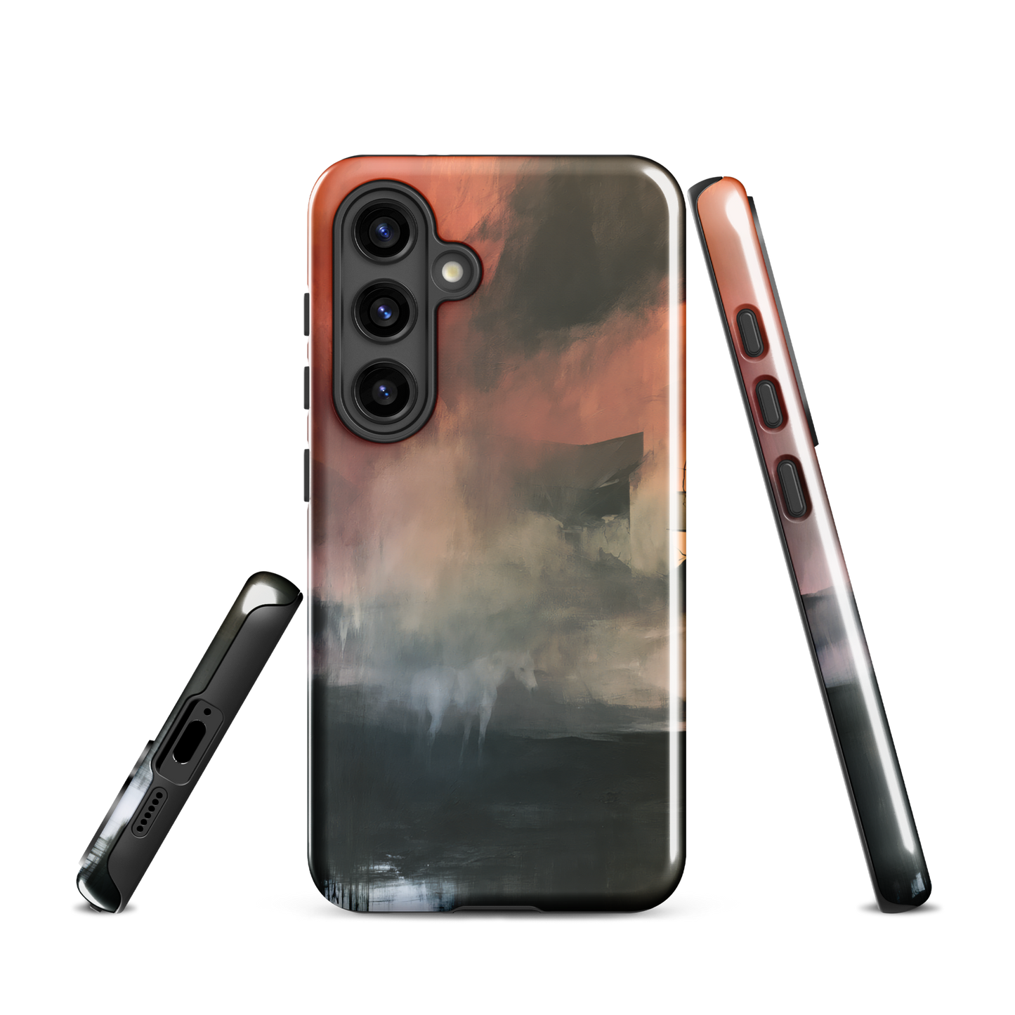 'Glass' Samsung Galaxy S24 tough phone case - protective glossy case NZ Australia