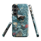 Washed Away designer phone case with abstract river stone artwork in earthy blues and natural tones.