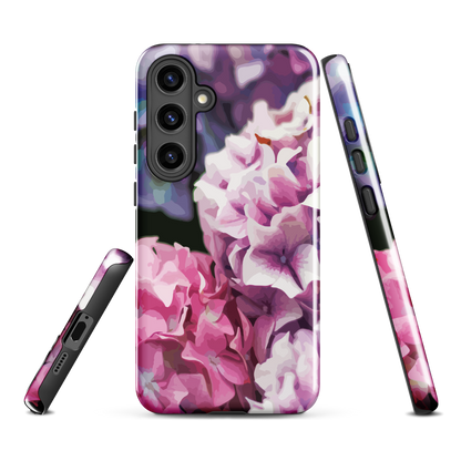 'Hydrangea' Samsung Galaxy S24 Plus tough phone case - protective glossy case NZ Australia