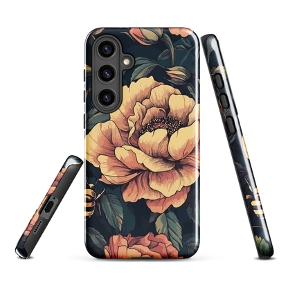 'Vintage Pink Roses' Samsung Galaxy S24 Plus tough phone case - protective glossy case NZ Australia