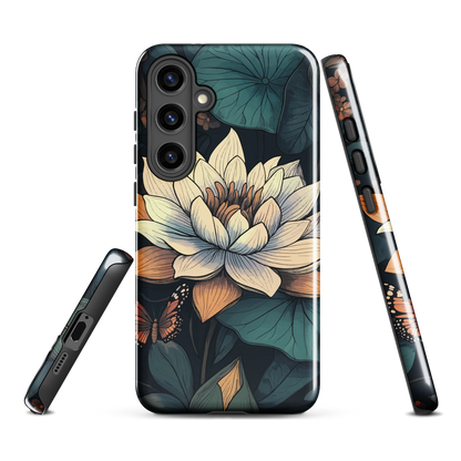 'Water Lily' Samsung Galaxy S24 Plus tough phone case - protective glossy case NZ Australia