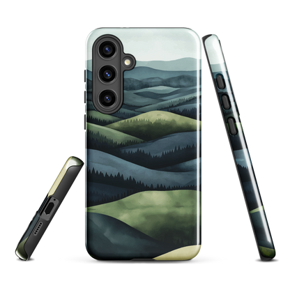 'Blue Mountains' Samsung Galaxy S24 Plus tough phone case - protective glossy case NZ Australia