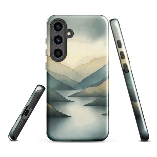 'Misty Mountains' Samsung Galaxy S24 Plus tough phone case - protective glossy case NZ Australia