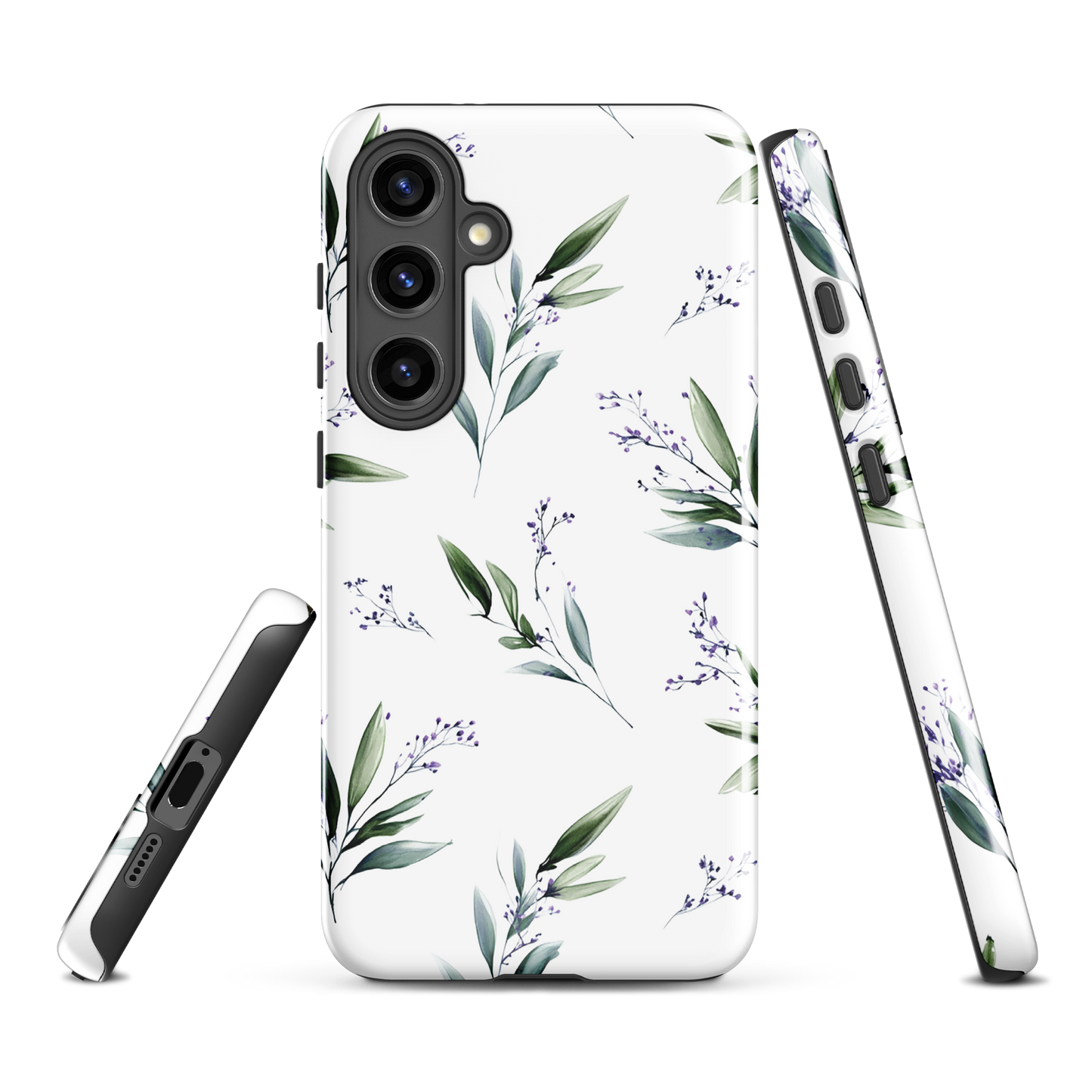 'Botanical Sprigs' Samsung Galaxy S24 Plus tough phone case - protective glossy case NZ Australia