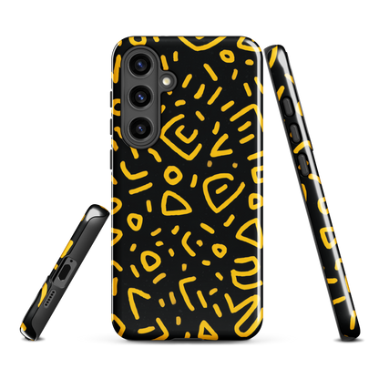 'Retro Scribbles' Samsung Galaxy S24 Plus tough phone case - protective glossy case NZ Australia
