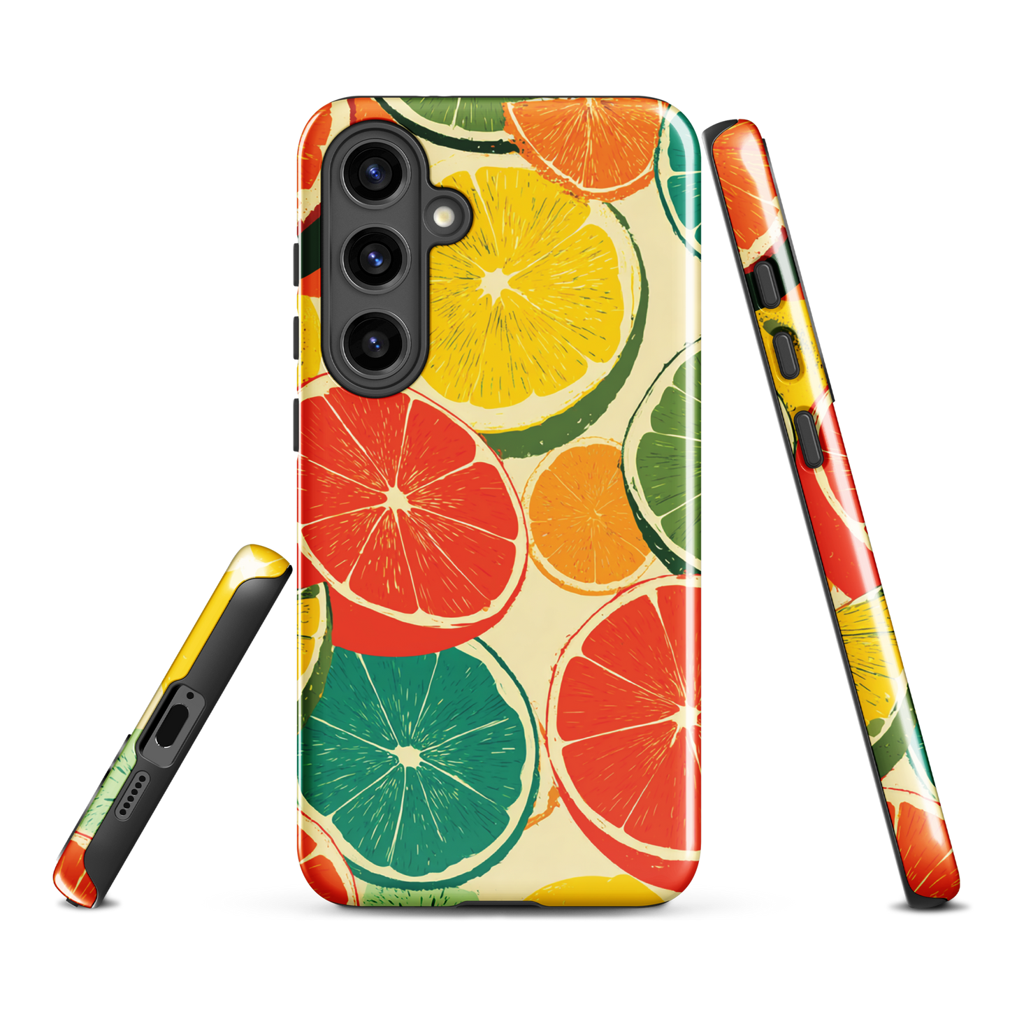 'Citrus Pop' Samsung Galaxy S24 Plus tough phone case - protective glossy case NZ Australia