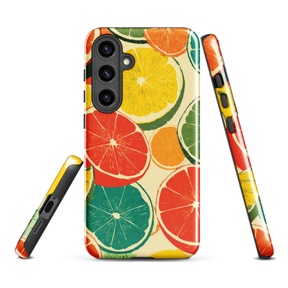 'Citrus Pop' Samsung Galaxy S24 Plus tough phone case - protective glossy case NZ Australia
