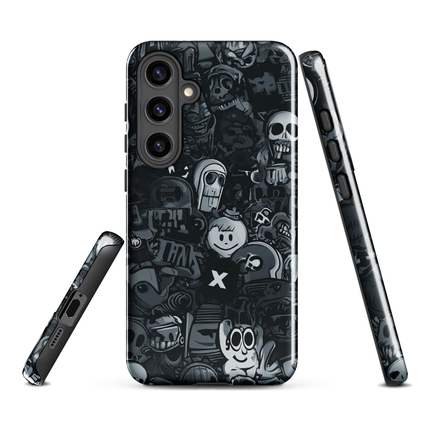 Midnight stickers phone case | Dark graphic collage NZ