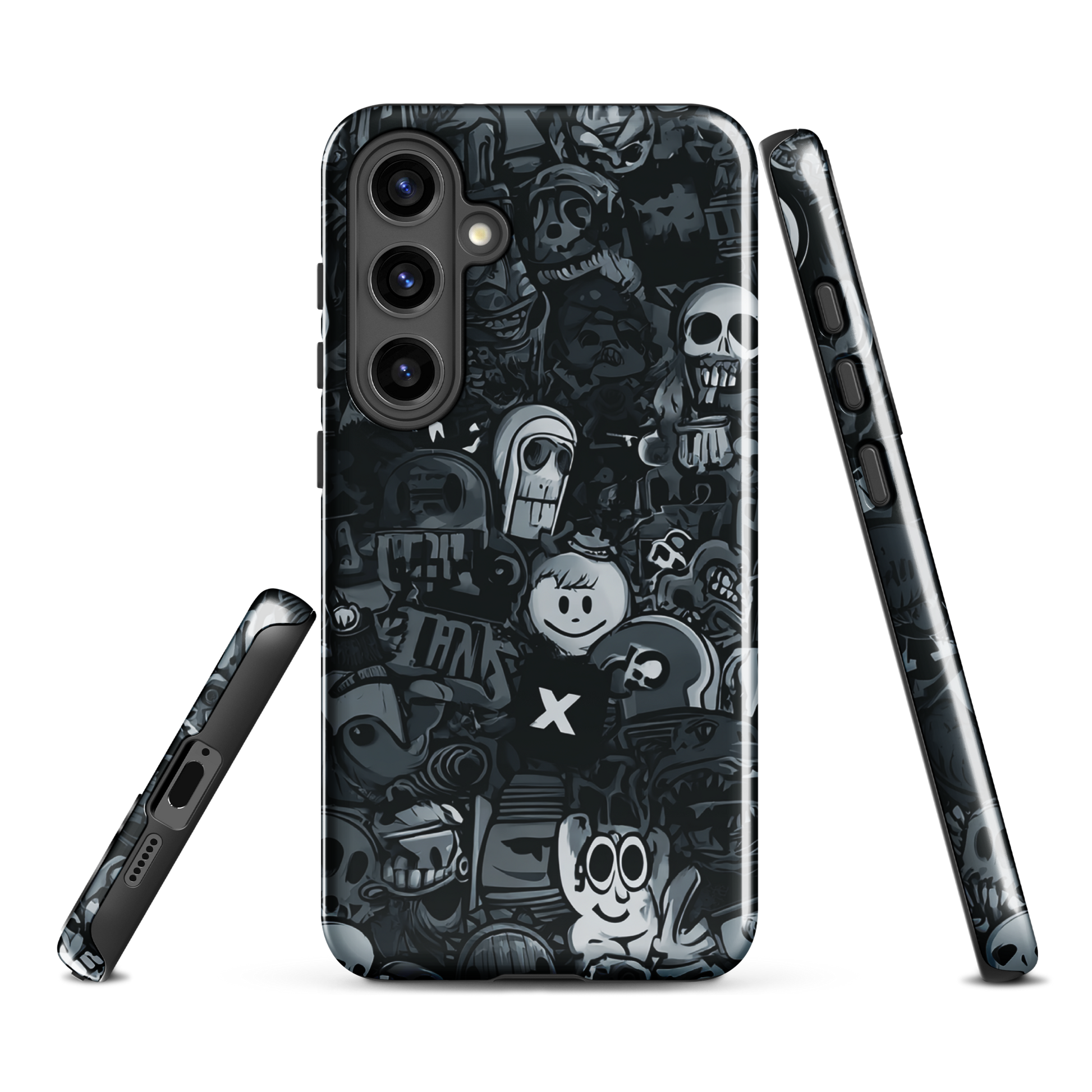 Midnight stickers phone case | Dark graphic collage NZ