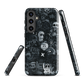Midnight stickers phone case | Dark graphic collage NZ