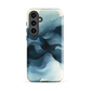 A calming abstract landscape phone case inspired by quiet valleys and soft blue tones.