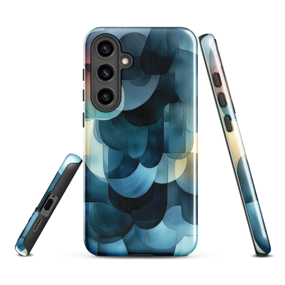 'Blue Forms' Samsung Galaxy S24 Plus tough phone case - protective glossy case NZ Australia