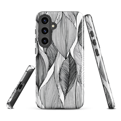 'Botanical Lines' Samsung Galaxy S24 Plus tough phone case - protective glossy case NZ Australia
