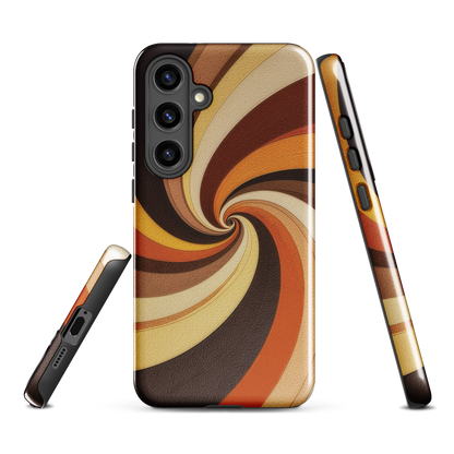 'Golden Swirl' Samsung Galaxy S24 Plus tough phone case - protective glossy case NZ Australia