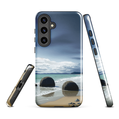 'Moeraki Boulders' Samsung Galaxy S24 Plus tough phone case - protective glossy case NZ Australia