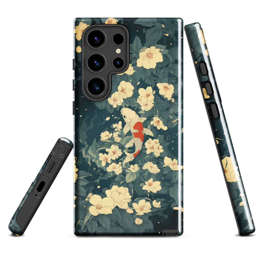 'Koi' Samsung Galaxy S24 Ultra tough phone case - protective glossy case NZ Australia