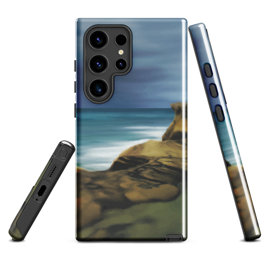 Castlepoint coastal phone case with cliffs, ocean and sky. New Zealand landscape art by designer Ben Hart.