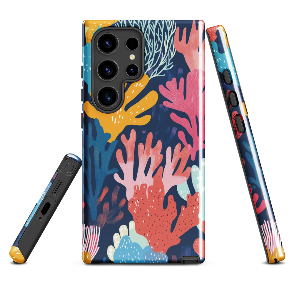 'Coral Reef' Samsung Galaxy S24 Ultra tough phone case - protective glossy case NZ Australia