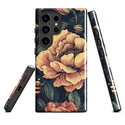 'Vintage Pink Roses' Samsung Galaxy S24 Ultra tough phone case - protective glossy case NZ Australia