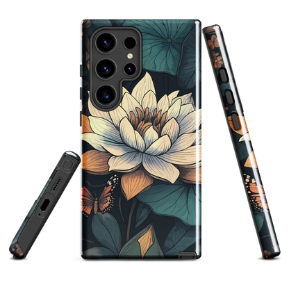 'Water Lily' Samsung Galaxy S24 Ultra tough phone case - protective glossy case NZ Australia