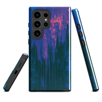 'Digital Glitch' Samsung Galaxy S24 Ultra tough phone case - protective glossy case NZ Australia