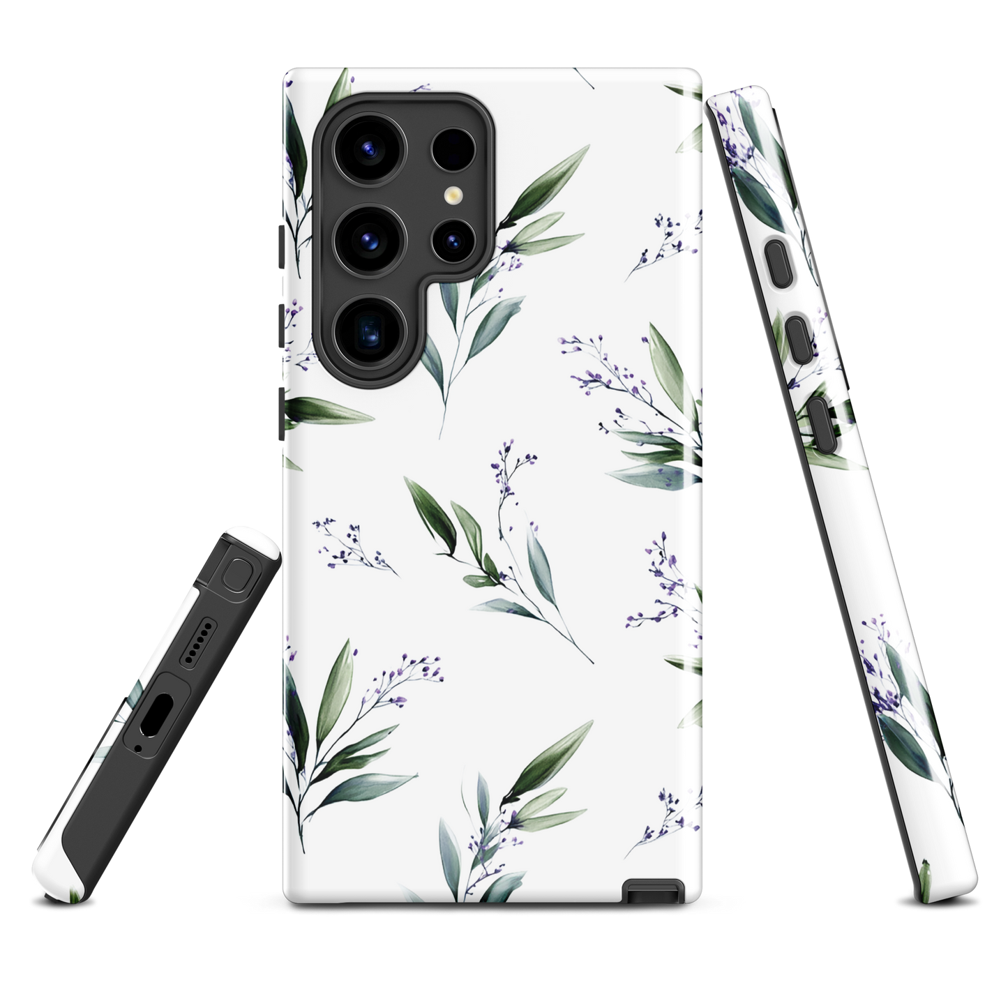 'Botanical Sprigs' Samsung Galaxy S24 Ultra tough phone case - protective glossy case NZ Australia