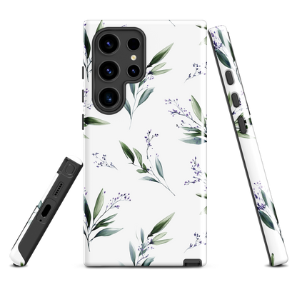 'Botanical Sprigs' Samsung Galaxy S24 Ultra tough phone case - protective glossy case NZ Australia