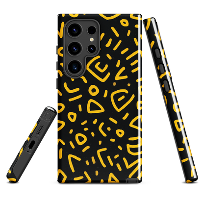 'Retro Scribbles' Samsung Galaxy S24 Ultra tough phone case - protective glossy case NZ Australia