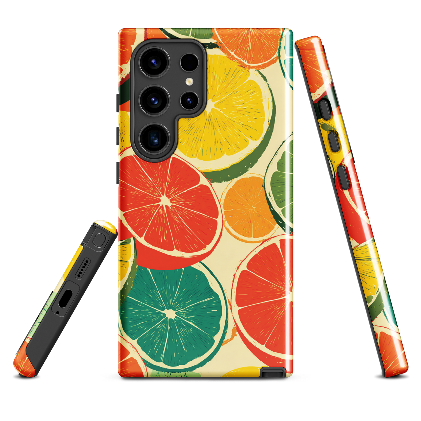 'Citrus Pop' Samsung Galaxy S24 Ultra tough phone case - protective glossy case NZ Australia