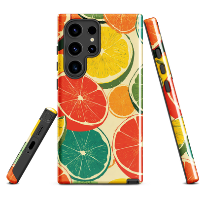 'Citrus Pop' Samsung Galaxy S24 Ultra tough phone case - protective glossy case NZ Australia