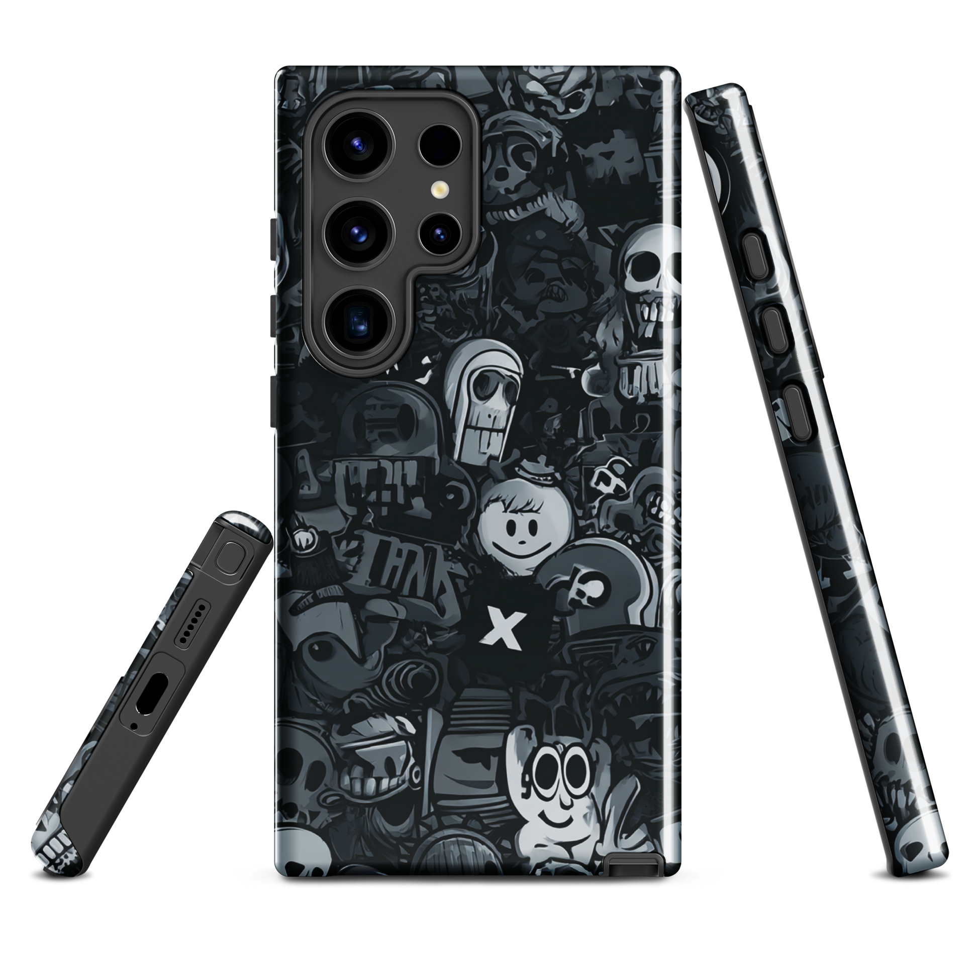 Midnight stickers phone case | Dark graphic collage NZ