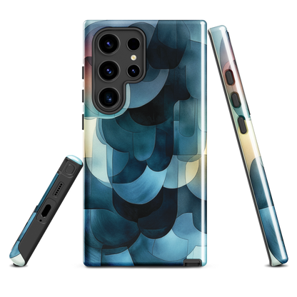 'Blue Forms' Samsung Galaxy S24 Ultra tough phone case - protective glossy case NZ Australia