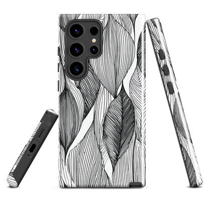 'Botanical Lines' Samsung Galaxy S24 Ultra tough phone case - protective glossy case NZ Australia