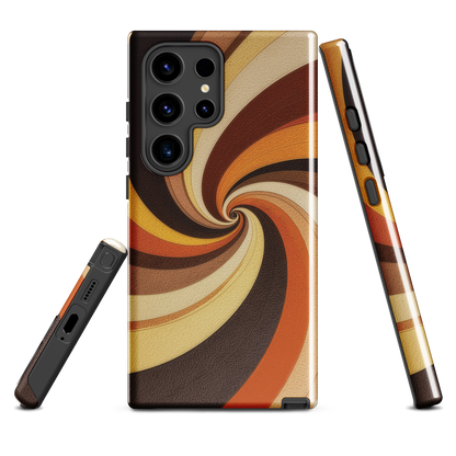 'Golden Swirl' Samsung Galaxy S24 Ultra tough phone case - protective glossy case NZ Australia