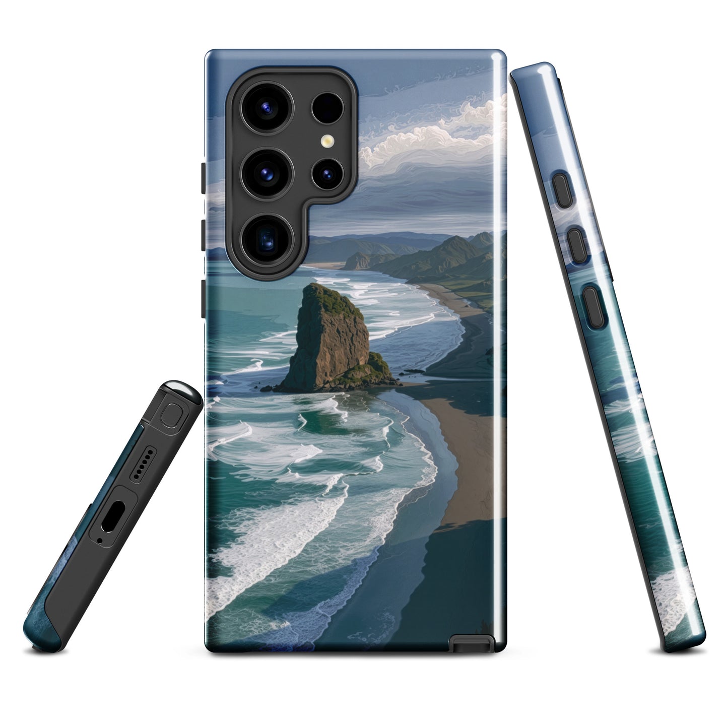 'Piha Beach' Samsung Galaxy S24 Ultra tough phone case - protective glossy case NZ Australia
