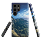 Te Mata Peak designer phone case with Hawke’s Bay cliffs, rolling green hills and dramatic swirling sky