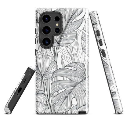 'Tropical Lines' Samsung Galaxy S24 Ultra tough phone case - protective glossy case NZ Australia