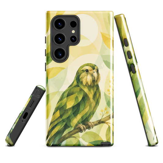 'Kakapo' Samsung Galaxy S24 Ultra tough phone case - protective glossy case NZ Australia