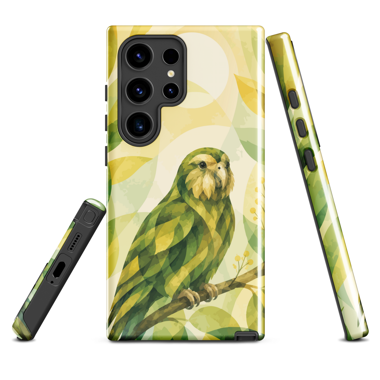 'Kākāpō' Samsung Galaxy S24 Ultra tough case - protective glossy case NZ Australia