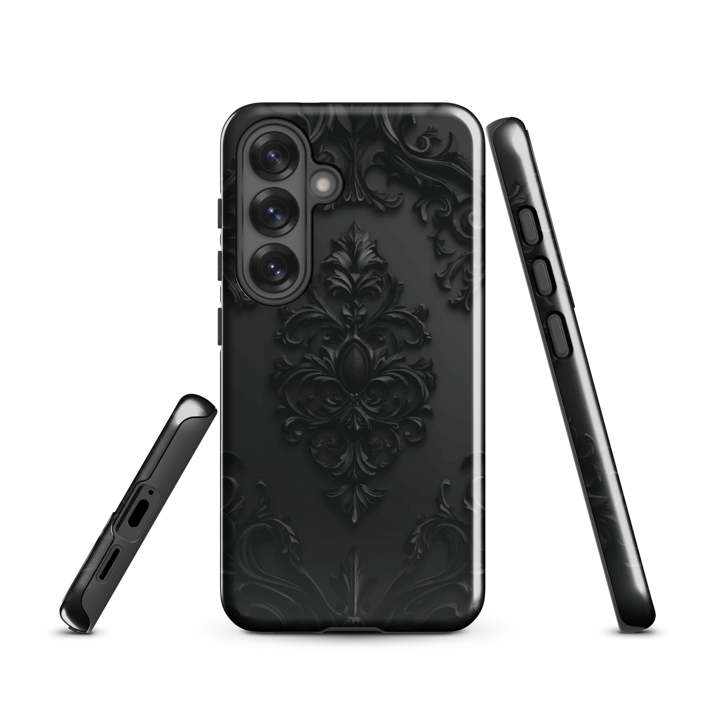 'Obsidian' Samsung Galaxy S25 tough phone case - protective glossy case NZ Australia