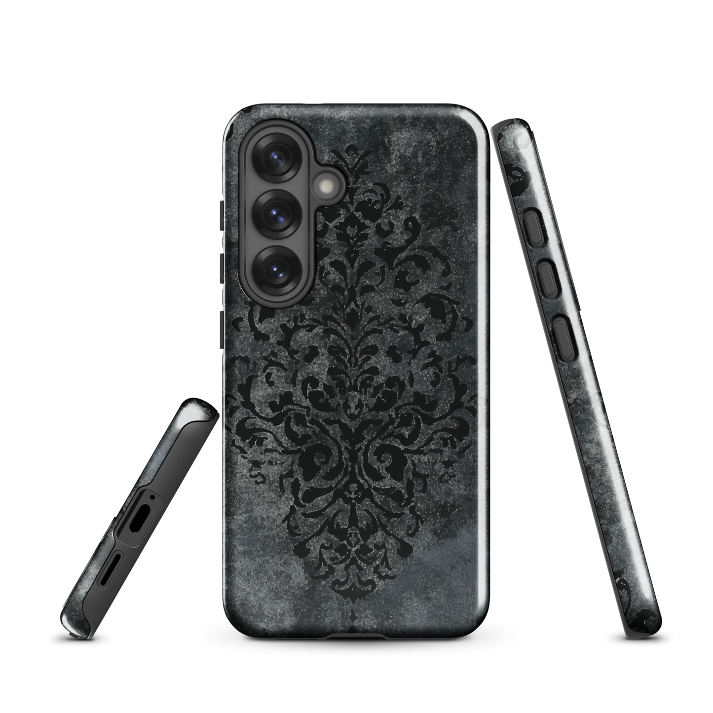 'Damask' Samsung Galaxy S25 tough phone case - protective glossy case NZ Australia
