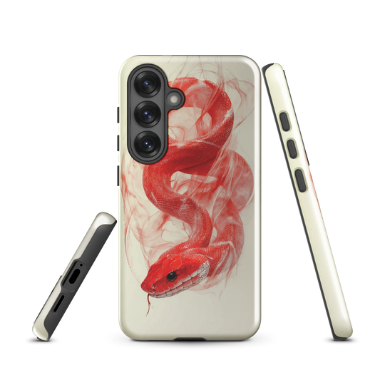 'Red Snake' Samsung Galaxy S25 tough phone case - protective glossy case NZ Australia