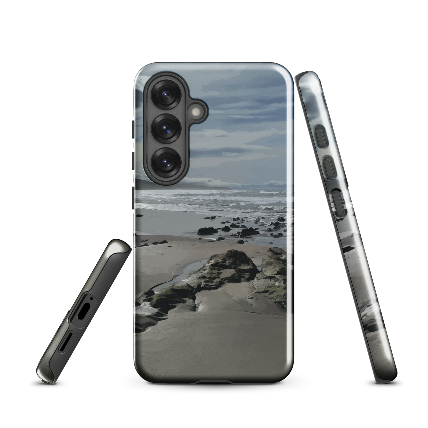 'Quick Sand' Samsung Galaxy S25 tough phone case - protective glossy case NZ Australia