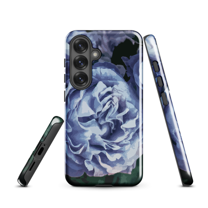 'Blue Rose' Samsung Galaxy S25 tough phone case - protective glossy case NZ Australia